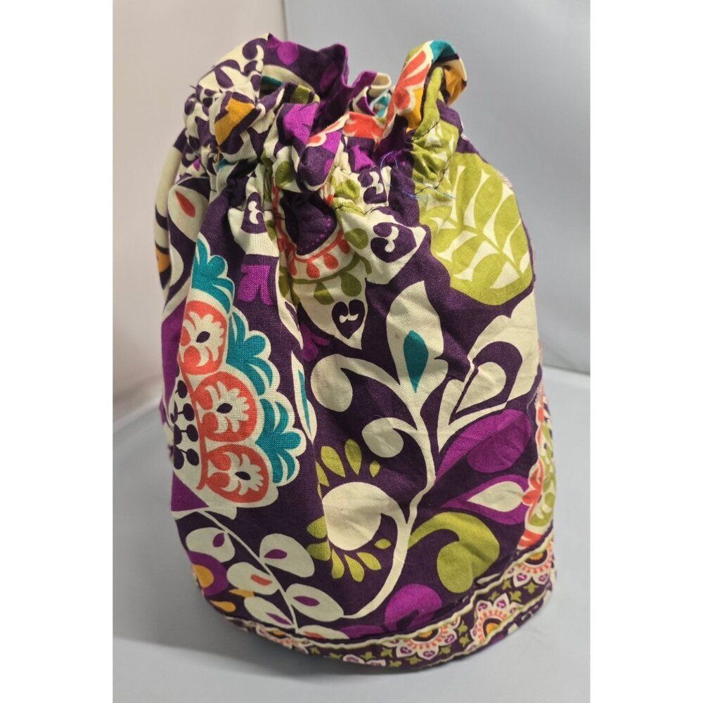 Floral Drawstring Bag With Waterproof Lining cosmetic bag curler bag accessories - Picture 2 of 7